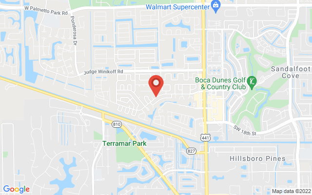 Google map image of location SW Sandalfoot Blvd, Boca Raton, FL 33428, USA